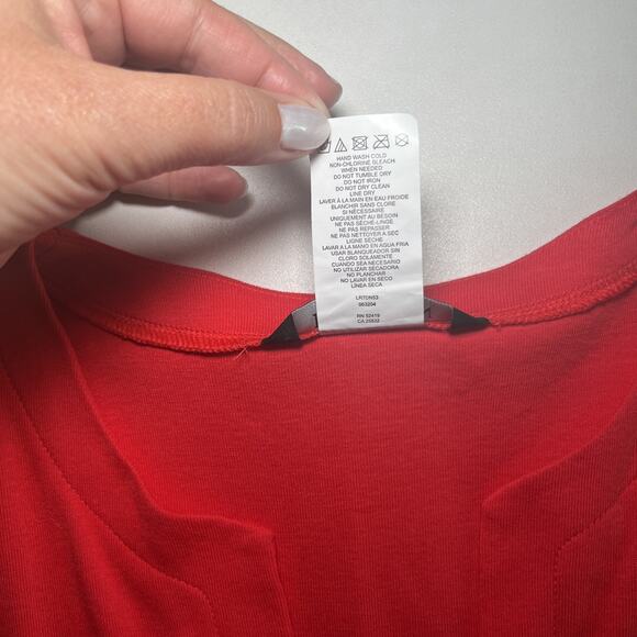 Lauren Ralph Lauren Cover Up Cotton Dress Pockets Red Pullover S Beach Swim EUC - Picture 3 of 11